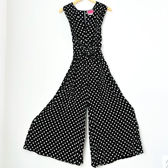 Kate Spade NWT Lia Dot Jumpsuit Wide Leg Black White Polka Dot Size 2 - Picture 4 of 11